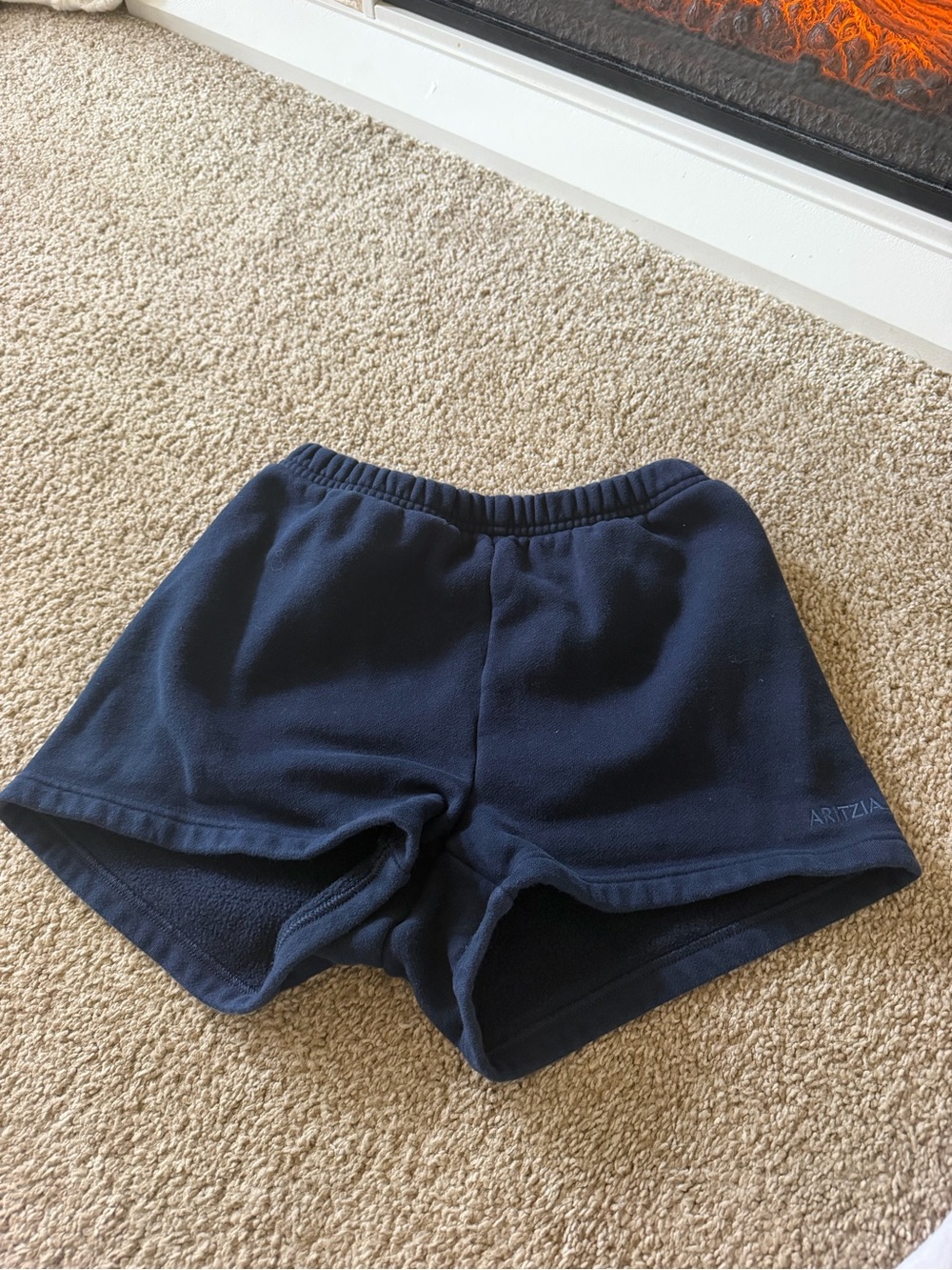 Aritzia Navy perfect fit fleece shorts